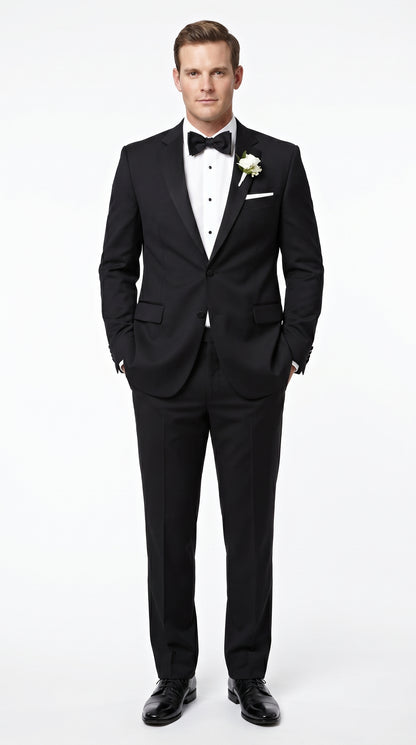 Groomsmen Package Deal Vest & Pants Slacks + Shirt & Tie Set (no Jacket) Black