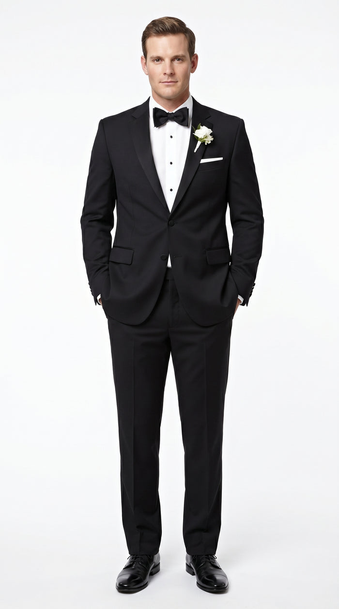 Groomsmen Package Deal Vest & Pants Slacks + Shirt & Tie Set (no Jacket) Black