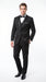 Men’s Black 2 Button Classic Vested Wedding Tuxedo with Satin Lapel and Matching Pants