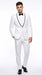 Men’s Waverly White 1 Button Shawl Tuxedo Jacket with Black Trim, Ike Evening Formal Blazer