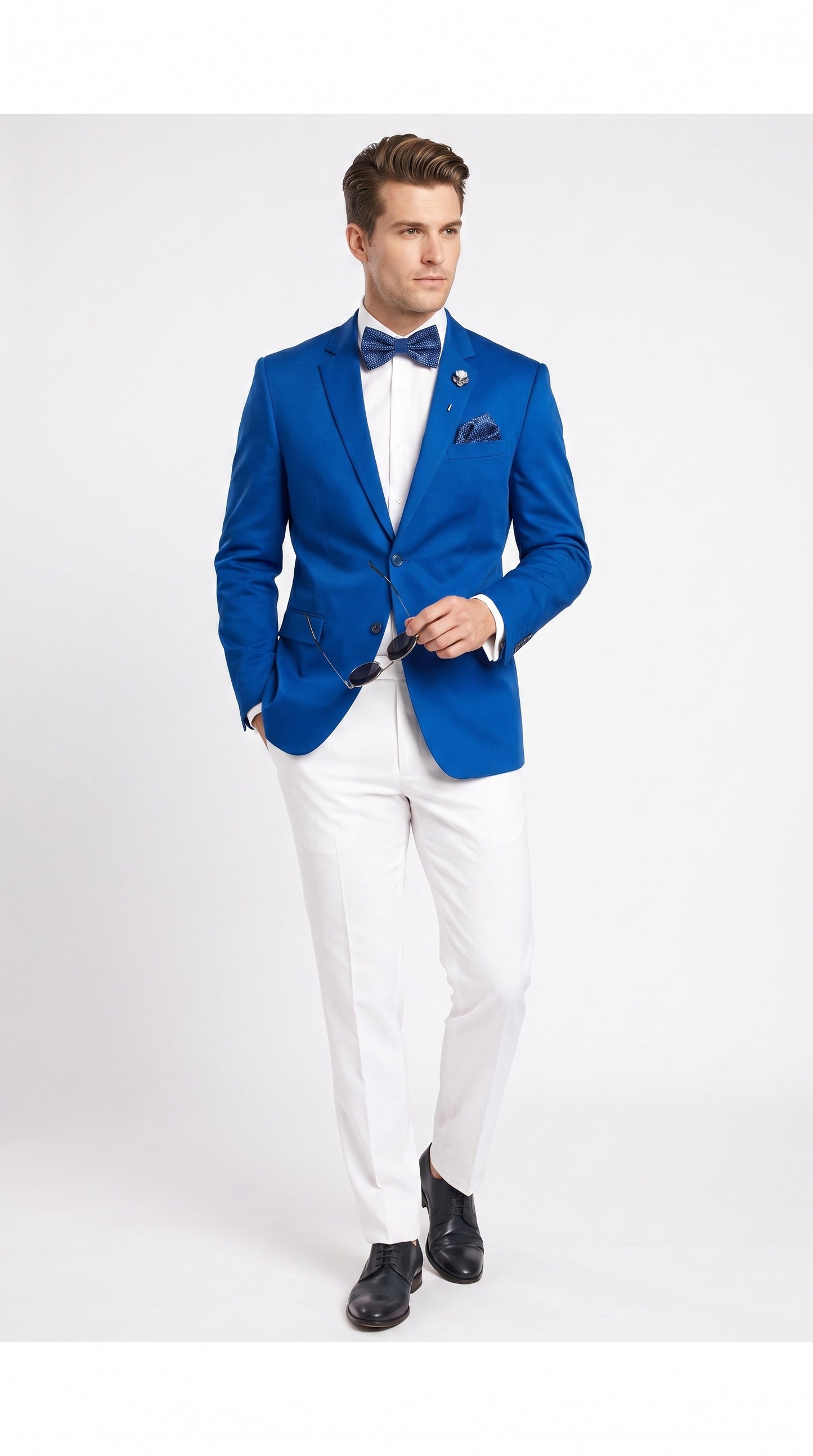 Men’s Royal Blue 2 Button Blazer with Notch Lapel, Wholesale Dress Casual Sport Coat