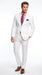 Men’s White Linen 2 Piece Suit with Two Button Jacket, Side Vents and Matching Pants