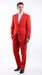 Men’s Red Bolzano 2 Button Suit with Pleated Pants, 100% Polyester Formal Dress Suit