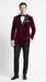 Men’s Burgundy Velvet Tuxedo, Slim Fit Double Breasted Formal Tuxedo Suit for Wedding, Prom and Groom Wear