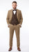 Men’s Great Gatsby Tobey Maguire Inspired Tan Suit with Brown Vest, 1920s Costume Outfit