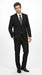 Men’s Black 2 Piece Slim Fit Business Suit with Wide Fish Cut Styling