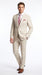 Men’s Natural Linen 2 Piece Suit with Side Vents, Two Button Regular Fit Summer Dress Suit