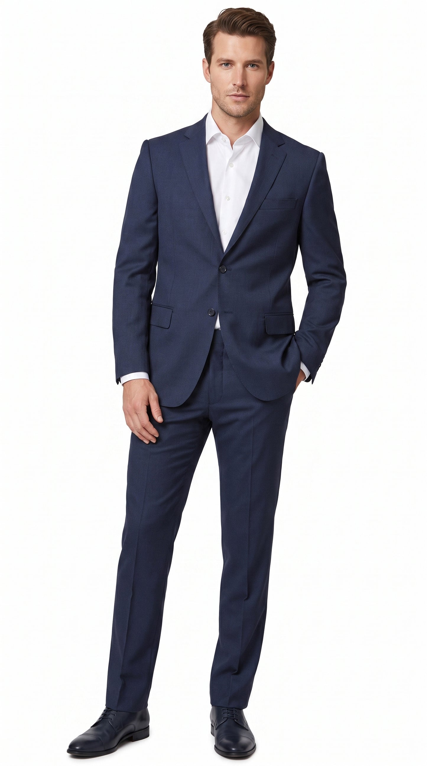 Tiglio Italian Suit - Real Wool Men’s Tiglio Novello Navy Blue Super 150’s Wool Suit, Italian Wool  Business Wedding Suit SetSuper 150's Novello Navy Blue ,Pure Wool Suit in Color Navy Blue Modern Fit