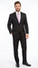 Men’s Black 2 Button Poplin Suit, Formal Wedding Business Church Dress Suit Set