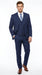 Men’s Teal Indigo Bright Blue Cobalt Pinstripe 3 Piece Suit, Formal Wedding Business Dress Suit
