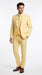 Men’s Yellow Seersucker 3 Piece Suit, 100% Cotton Summer Wedding Dress Suit