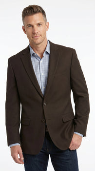 Men’s Brown 2 Button Dress Casual Blazer with Notch Lapel, Fashion Sport Coat