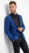 Men’s Blue 1 Button Blazer Jacket with Black Pants, Formal Party Wedding Dress Suit