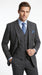 Men’s Charcoal Gray Pinstripe 3 Piece Vested Suit with 2 or 3 Button Jacket, Formal Dress Suit