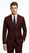 Men’s Burgundy Maroon Wine Suit with 2 Button Jacket and Matching Pants, Formal Wedding Dress Suit