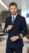 Men’s Dark Navy Blue Double Breasted 6 Button Suit, Classic Formal Wedding Business Suit
