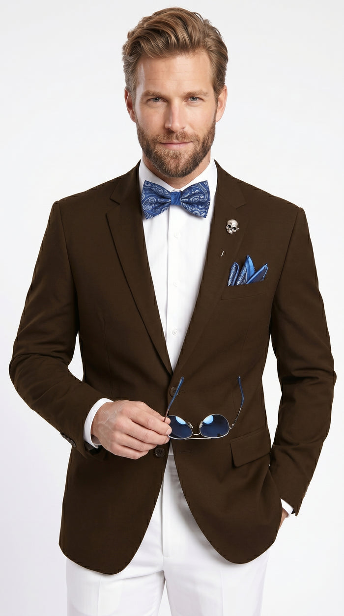 Men’s Brown 2 Button Wholesale Blazer, Dress Casual Sport Coat for Formal and Smart Casual Wear