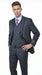 Men’s Charcoal Grey 2 Button Vested Business Suit, Formal Wedding Dress Suit