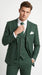 Men’s Hunter Green Great Gatsby Pinstripe 3 Piece Suit, 1920s Gangster Outfit