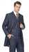 Men’s Blue Denim Zoot Suit with Long Jacket and Vest, Vintage Jeans Style Formal Outfit