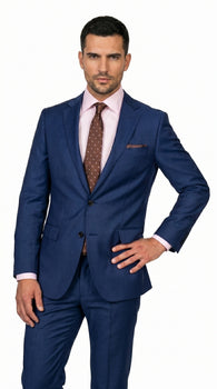 Men’s Ink Blue 2 Button Suit, Cobalt Midnight Blue Wedding and Business Dress Suit