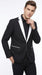 Men’s Black and White Blazer with Shawl Lapel, Dress Casual Formal Sport Coat