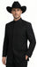 Men’s Apollo King Black 2 Piece Nehru Style Suit with Mandarin Collar, Formal Banded Collar Suit