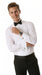 Men’s Max White Slim Fit Wing Tip Collar Pleated Tuxedo Shirt, Formal Dress Shirt