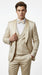 Men’s Tan Floral Shawl Lapel Tuxedo Set, Wedding and Prom Formal Suit