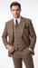 Men’s Light Brown Great Gatsby Tweed Herringbone Vested Suit, Tobey Maguire Inspired 1920s Formal Outfit