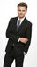 Men’s Black 2 Piece Slim Fit Business Suit with Wide Fish Cut Styling
