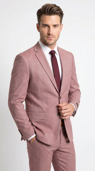 Men’s Mauve Salmon 2 Piece Suit, Formal Wedding Prom Dress Suit