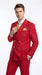 Rossi Man Milano RM1191 Men’s Red Double Breasted Suit with Gold Buttons, Formal Wedding Prom Suit