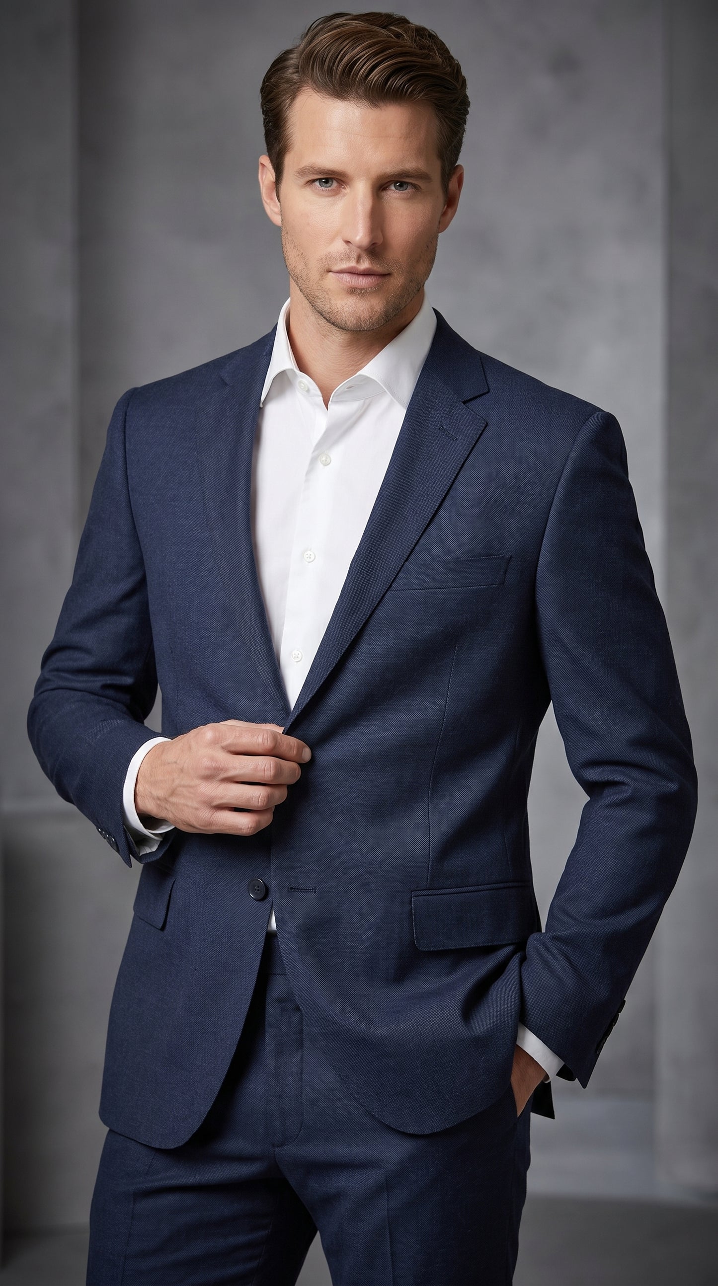 Tiglio Italian Suit - Real Wool Men’s Tiglio Novello Navy Blue Super 150’s Wool Suit, Italian Wool  Business Wedding Suit SetSuper 150's Novello Navy Blue ,Pure Wool Suit in Color Navy Blue Modern Fit