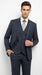 Men’s 1920s Gangster Dark Blue Bold Pinstripe 3 Piece Suit, Vested Fashion Suit with Pleated Pants