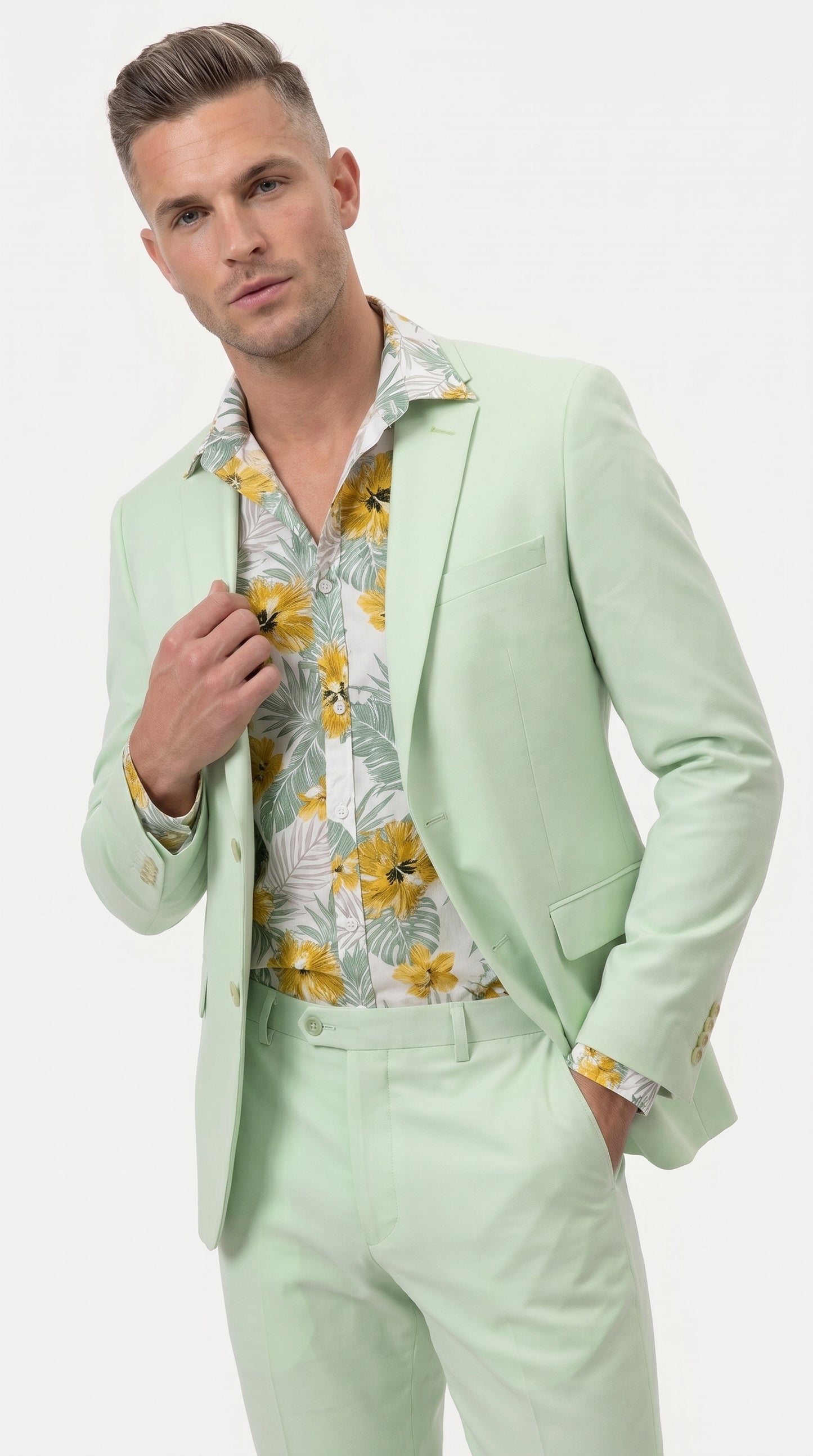 Men’s Mint Green Suit, Sage Green Summer Wedding and Prom Dress Suit