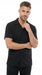 Men’s Black Big and Tall Walking Suit with Short Sleeve Shirt and Matching Pants, Casual Suit up to 6XL