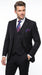 Men’s Black 3 Piece 2 Button Suit, Vested Formal Wedding Business Dress Suit Set