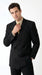 Men’s Black Pinstripe Double Breasted Suit, Super 120s Acrylic Rayon Formal Dress Suit
