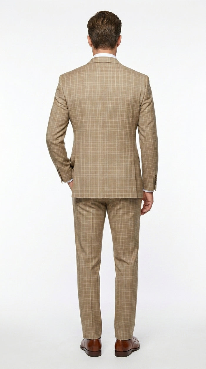 Men’s Renaissance Collection Camel 3 Piece Suit with Jacket, Vest and Pants, Formal Wedding Dress Suit Modern Fit