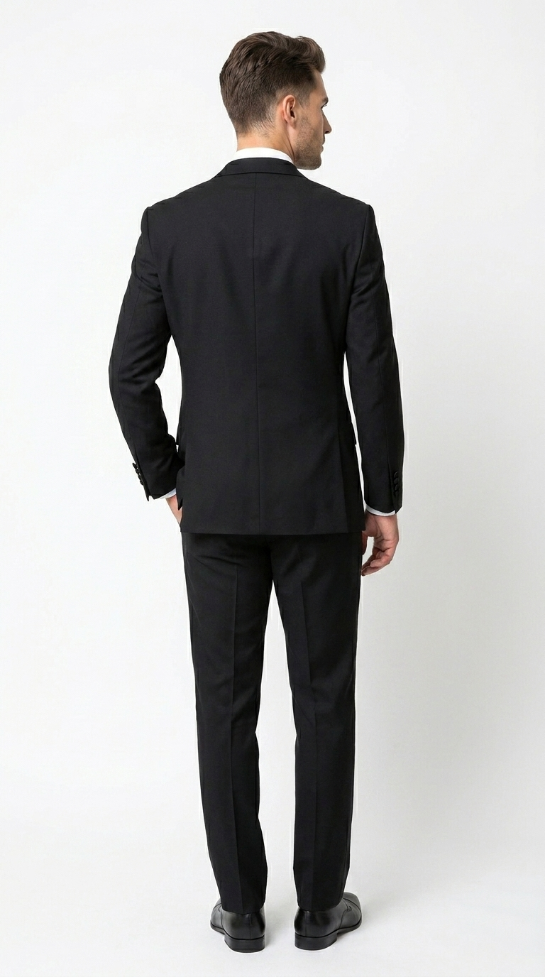 Men’s Black Double Breasted Tuxedo with Super 150s Style, Designer Formal Wedding Dinner Suit