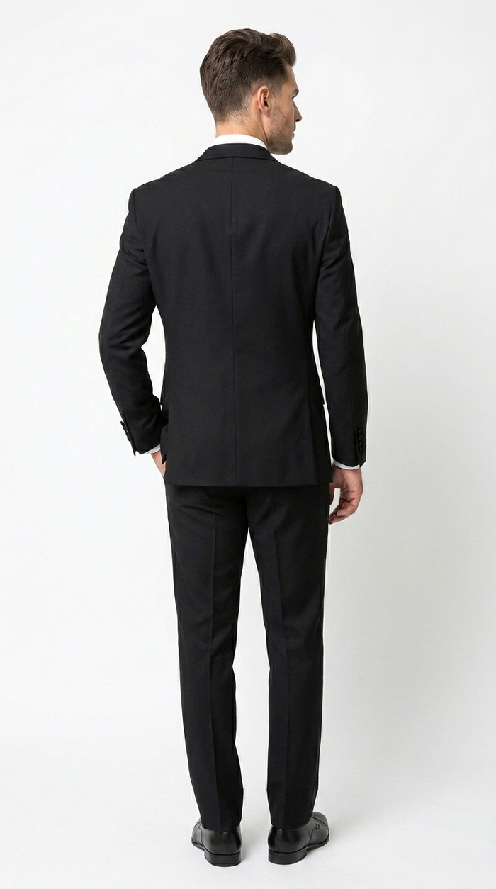 Men’s Black Double Breasted Tuxedo with Super 150s Style, Designer Formal Wedding Dinner Suit