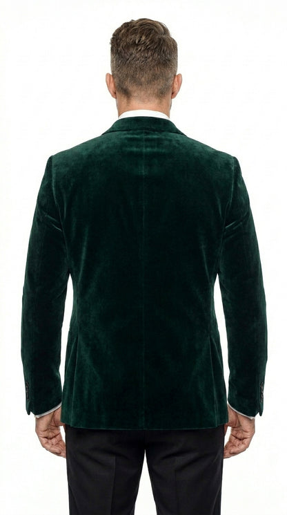 Men’s Olive Hunter Green Velvet Tuxedo Jacket with Black Satin Lapel, Formal Wedding Dinner Blazer