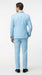 Men’s Baby Blue Prom Tuxedo with Vested Suit, Rhinestone Sequin Lapel and Matching Pants