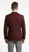 Men’s Burgundy Maroon Wine 2 Button Blazer, Classic Business Casual Wedding Sport Coat Jacket