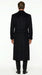 Men’s Black Six Button Fully Lined Overcoat, Long Winter Topcoat for Formal Business Wear