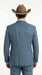 Men’s Light Blue Plaid Western Sport Coat, Business Casual Cowboy Blazer Jacket