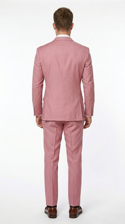 Men’s Blush Pink Double Breasted Easter Suit, Lightweight Summer Wedding Church Dress Suit Set Modern Fit