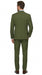Men’s Olive Vested Suit, Classic Fit 3 Piece Flat Front Formal Wedding Business Suit Set
