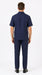 Men’s Dark Navy Linen Short Sleeve Walking Suit, Casual 2 Piece Shirt and Pleated Pants Set